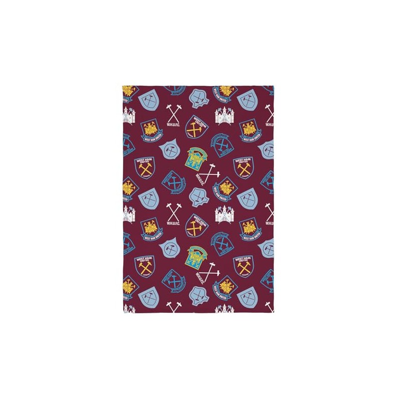 DreamTex West Ham History of Crest Reversible Blanket Fleece Throw