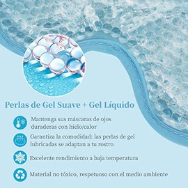 Antifaz para Ojos de Gel, Mascara para Ojos Dormir Reutilizable, con Respaldo de Felpa Suave, Puede Aplicarse en Frío/Caliente, para Reducir Bolsas Ba