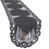 Simhomsen Decorative Embroidered Gray Table Runner with Snowflake Design for