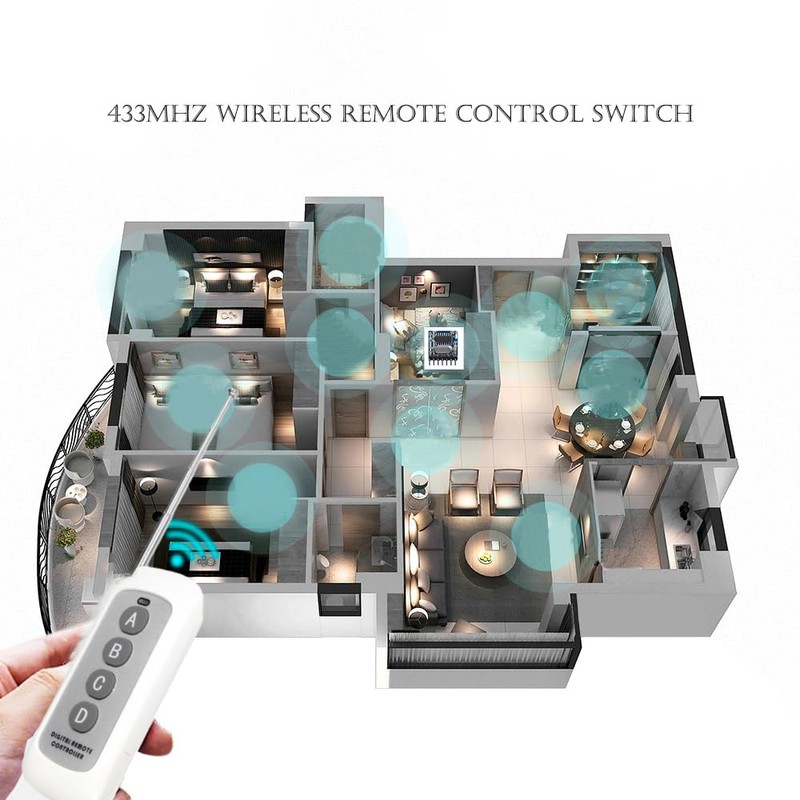 QIACHIP 433MHz Wireless Remote Control Switch Mini Receiver and 4-button