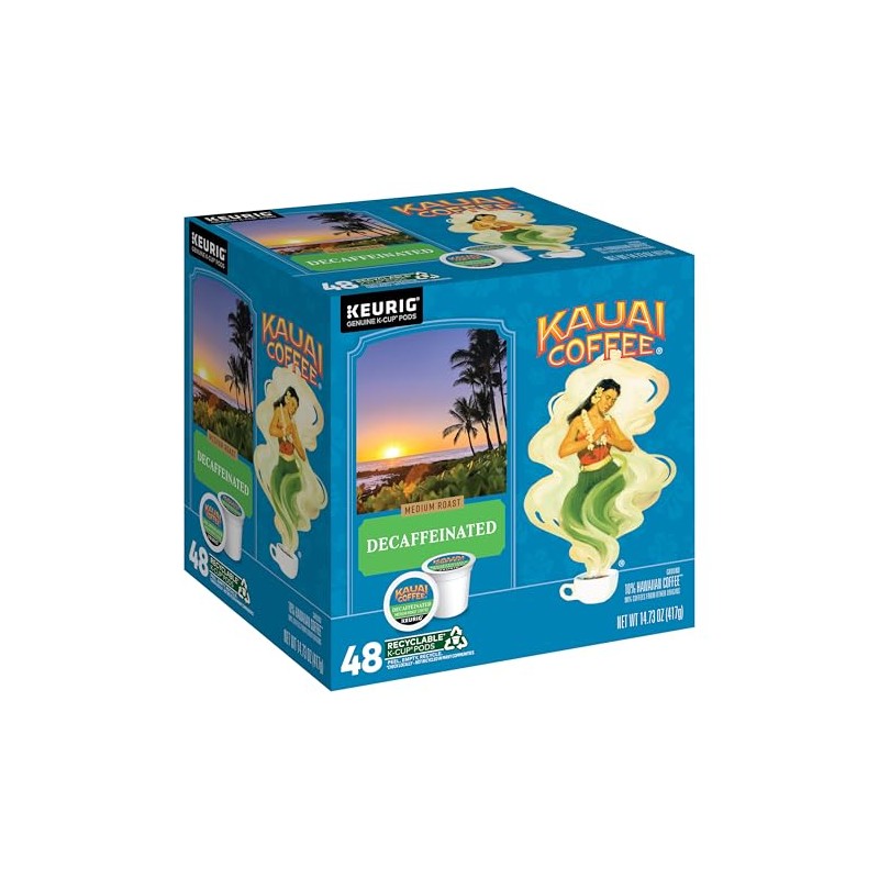 Kauai Coffee Keurig K-Cup Pods - Decaffeinated - Medium Roast