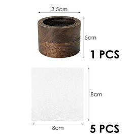 HDGSAFD 1 Piece Ring Box and 5 Pieces Polishing Cloth with Transparent Window Wooden Ring Box Wedding Props Jewellery Storage Box