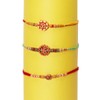 AYUSHNAIK Set of 3 Multi Stone Designer Rakhi for Brother