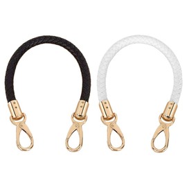 Gativs Leather Handbag Handles Pack of 2 Replacement Black White Braided Handles 40 cm Bag Handles Handbag Straps Replacement Handle Replacement Handle DIY Bag Accessories for Purse Shoulder Strap