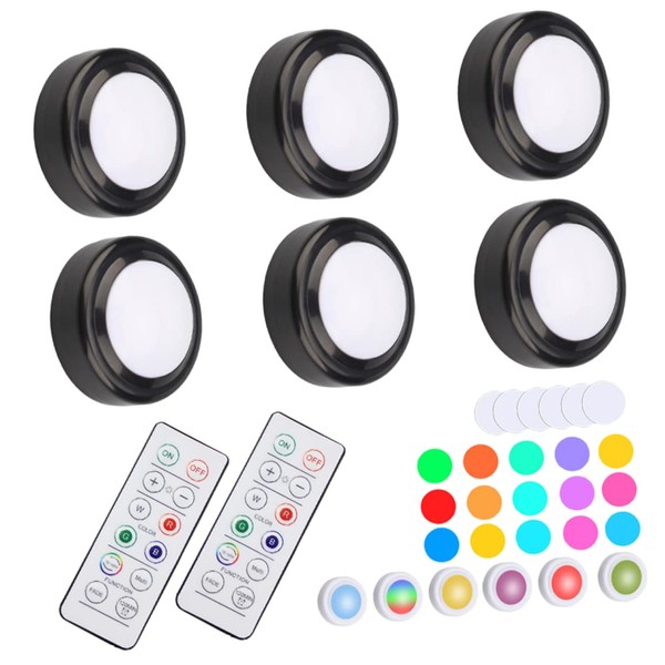 Operitacx 6 Stück Lichtwechsel -pat -licht Regal-led-leuchten Led-puck-lichter Mit Fernbedienung
