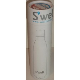 S’well S'well Vacuum Insulated Stainless Steel Water Bottle, 17 oz, Blanc Crocodile