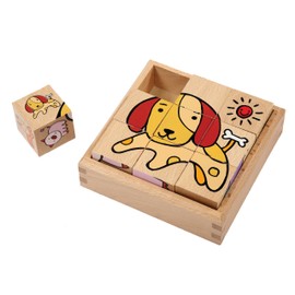 Play Me Toys Playmy Animal Farm B0802 Wooden Cube Drawing Puzzle