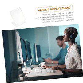 Gatuida 2pcs Qr Code Frame Holder Name Cards Holders Slant Back Sign Holder Menu Display Holder Acrylic Display Stand Table Sign Frame Display Shelves Acrylic Name Cards Holder Plastic