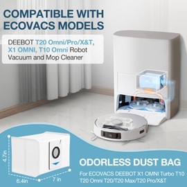 Dust Bags for ECOVACS DEEBOT X1 OMNI Turbo T10 T20 Omni T20/T20 Max/T20 Pro/X&T Series Robot Vacuum Cleaner, 4 Layers Effective Filtration for Deebot T20 Omni Dust Bag