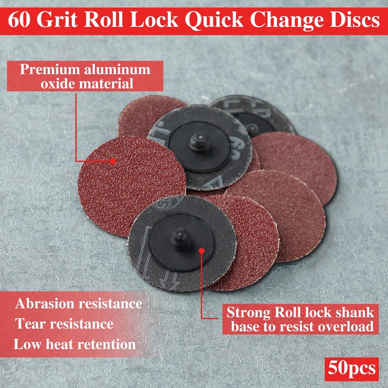 LEONTOOL 50 Pack roll Lock Quick Change Discs 2 Inches