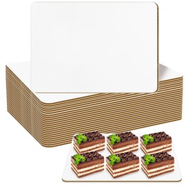 CZWESTC CZWESTC Rectangle Cake Boards, 13.75x9.75 Inches White Greaseproof Cardboard for Baking, Desserts, Pizza (24 Pack)