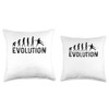 Evolution Graphic Badminton Player Shuttlecock Sports Smash Throw Pillow