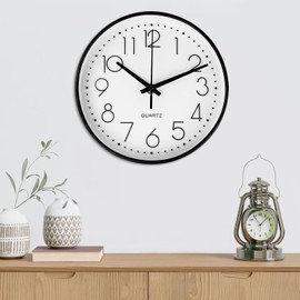 Gentpovth 8 Inch 20 cm Wall Clock, No Ticking Noise, Wall Clock, with Rigid and Environmentally Friendly Frame, Classic and Modern Decorative Wall Clock for School, Home, Wall Decoration (White)