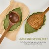 Ceramic Spoon Rest for Stove Top, Cute Green Leaf Shaped