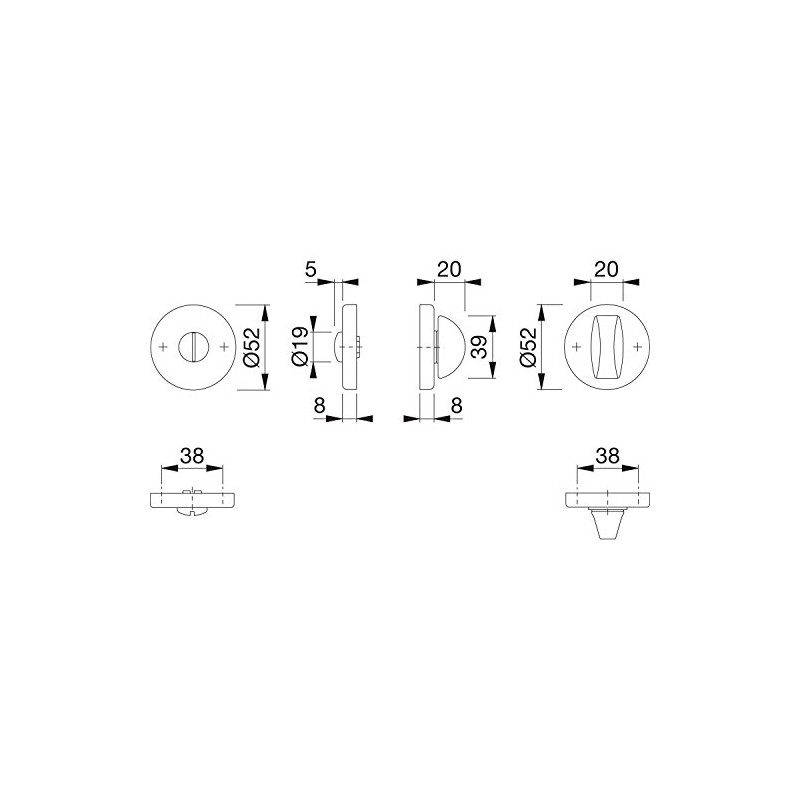 Hoppe Round Rosette Double Cylinder Lock, 2347796