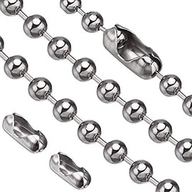 Vinaco Pull Chain, 2 Pieces 36 Inch Stainless Steel Bead Chain, Great Pulling Force & Rustproof, 6 Size, 3.2mm ball chain with 4 free Matching Connectors - Silver (36 inch)