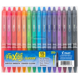 Pilot FriXion Erasable Gel Pens, Fine Point 0.7 mm Erasable Pens, Pack of 15 Assorted Colors