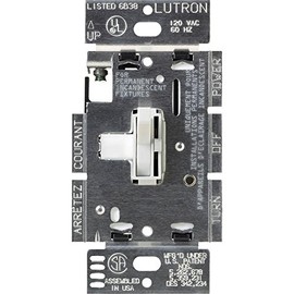 Lutron Toggler 1000-Watt Single-Pole Incandescent Dimmer Switch, AY-10PH-WH, White