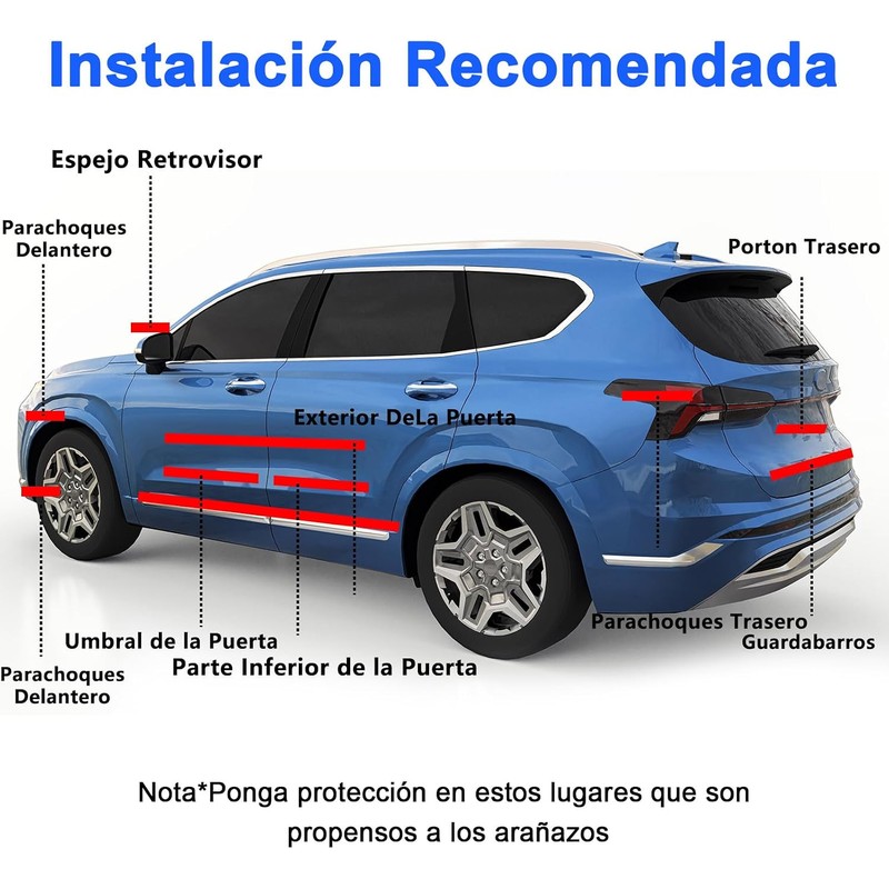 Protector de Borde de Puerta de Coche, con Raspador, Protector