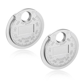 SHMZK 2PCS Spark Plug Measuring Tool, Wire Spark Plug Gauge Gapping Tool Scaled from 0.020 to 0.100 Inch, Universal Zinc Alloy Spark Plug Space Tool Gapper Gauge for Quick Reading