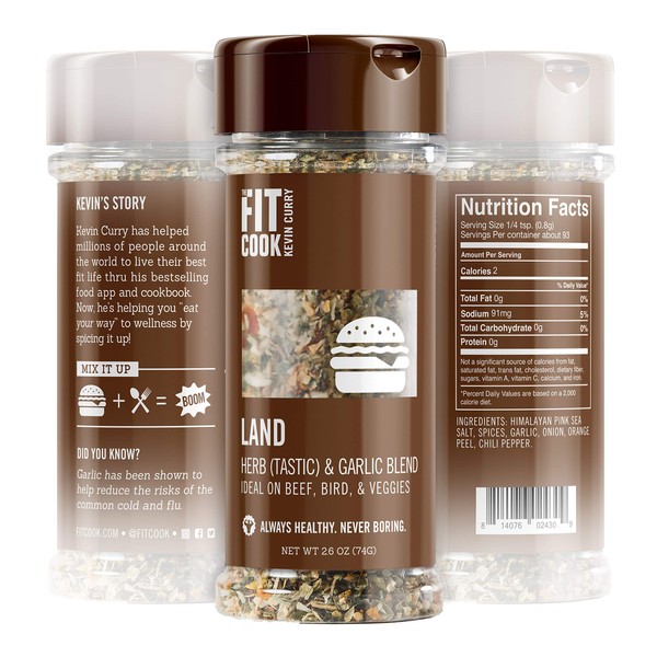 The Fit Cook Land Spice and Seasoning Blend: Herb(tastic) & Garlic Health-conscious Hand-Crafted Seasoning - Gluten & Grain Free, Vegan & Keto Friendly Spice - Perfect for Beef and Vegetables