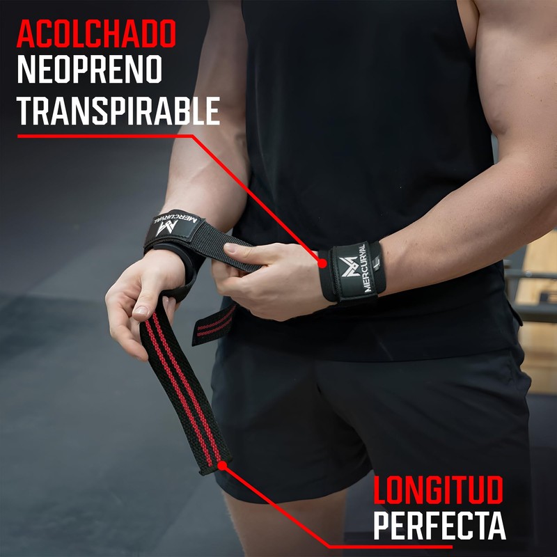 MERCURYAL Straps Gym with Wrist Support for Weightlifting and Powerlifting,