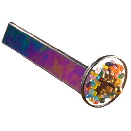 J Devlin Kal 102 Tumble Wheel Kaleidoscope Black Iridescent with Glass Chips