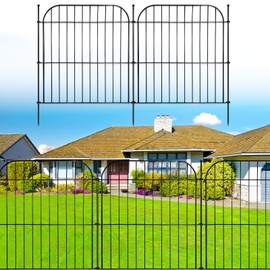 Blingluck Decorative Garden Fence, 10 Panels 24 in(H) x 20 ft(L) Rustproof Metal Wire No Dig Dog Fence Outdoor for Yard, Temporary Tall Garden Fence Animal Barrier Decor for Yard & Patio