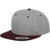 Flex fit Men's Kappe Classic Snapback 2-Tone Baseball Cap, h.Grey/Maroon,