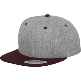 Flex fit Men's Kappe Classic Snapback 2-Tone Baseball Cap, h.Grey/Maroon, Taille Unique
