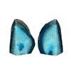 AMOYSTONE Teal / Green Agate Bookends Heavy Book Ends 1