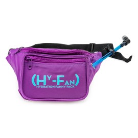 HY-FAN Hydration Fanny Pack with Bladder, 17oz BPA-Free, Hands-Free Design, Secure Pockets, Ideal for Athletic Outdoor Activities, Travel and More - Purple