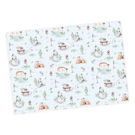 5 Sheets of Wrapping Paper Winterland - 84.1 x 59.4 cm for Boys and Girls Cute Gift Wrapping Christmas Snowman Sleigh Deer Watercolour Pastel Christmas Motif Gifts