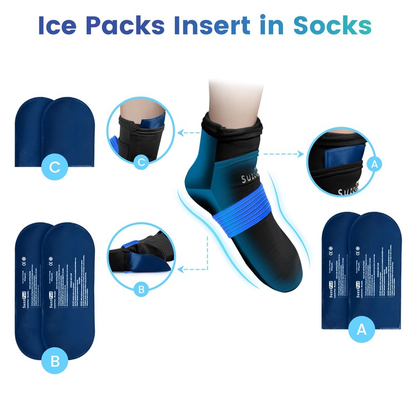 SuzziPad Replacement Ice Gel Packs(10-Piece Set), S/M