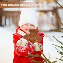 BNGXR Hot Water Bottle with Soft Cover, 1 Litre Large Rubber Hot Water Bottle, Removable with Soft Plush Heat Bag for Children and Adults, Washable Bed Bottle for Stomach Neck