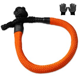 BCJCLTS Large Synthetic Soft Shackle 1 Inch x 36 Inch Rope Shackle Recovery Kit (66000 lbs Breaking Strength) Heavy Duty Tow Shackles for Off-Road, Sailing, Jeep, SUV (Orange Shackles)
