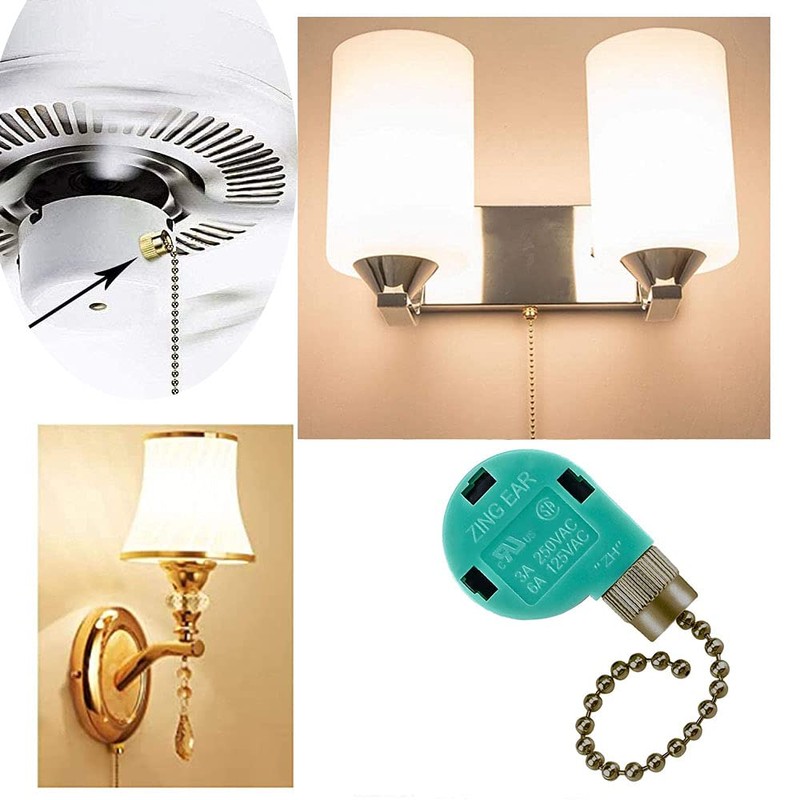 3 Speed Ceiling Fan Switch Zing Ear, Pull Chain Cord