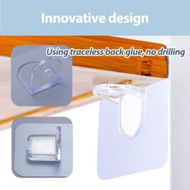 10Pack Adhesive Shelf Bracket Self Support Brackets No Drill Holders for Wall Cabinets Hooks Shelves Clips Kitchen Cabinets Walls Floating Peg Shower Adhesive Replacement