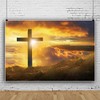 DORCEV 8x6ft Jesus Christ Cross Sunrise Photography Backdrop Mountain Top