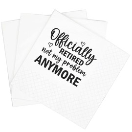 SharkBliss Funny Beach Retirement Quotes Cocktail Napkins, 100 Pack Officially Retired Not My Problem Anymore Disposable Paper Beverage Bar Retirement Cocktail Napkins 2-Ply, 5x5" (Not My Problem)