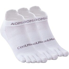 Calcetines de Dedos Para Hombres y Mujeres, Atletismo Running Coolmax Calcetines de Cinco Dedos, Transpirables Ligeros, 3 Pares