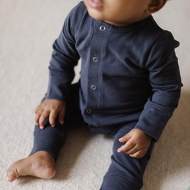 PEHR Baby’s First Essentials Set, Fountain Blue | 100% Organic Cotton, 3-Piece Unisex Newborn Gift Set | Long Sleeve One-Piece, Romper, and Leggings (0–3M)