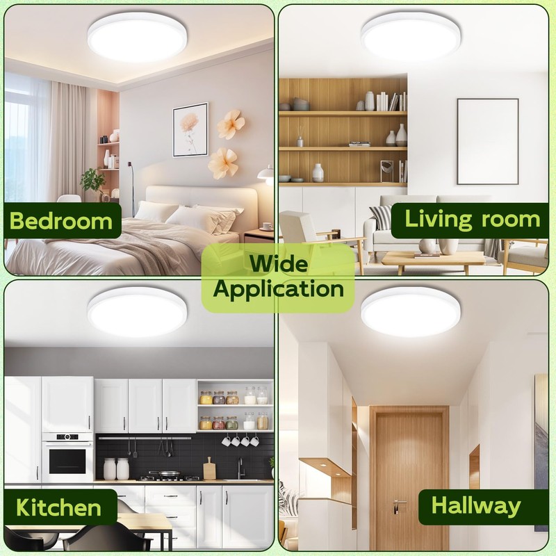 hykolity 2 Pack 9 Inch Selectable CCT LED Round Flat