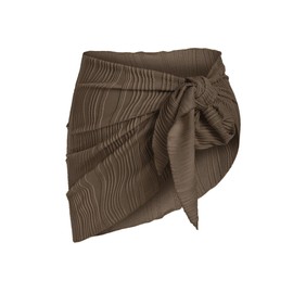 ZAFUL Textured Tie Side Beach Sarong OneSize 4-Deep Coffee