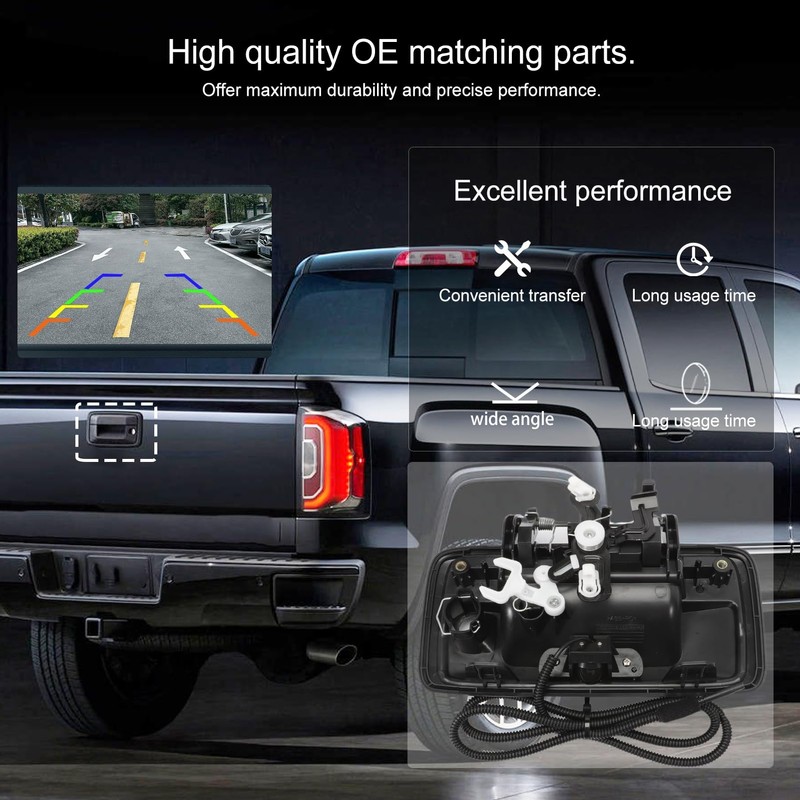Tailgate Handle Backup Camera Rear View Camera for 2014-2018 Silverado