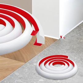 Flexible Quarter Round Molding,393 Inch Peel and Stick Silicone Quarter Round Trim Molding,Waterproof Bendable Self-Adhesive Shoe Molding for Wall Edge, Corners,Countertop Cabinet and Stairs,White