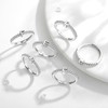INFUSEU E Initial Rings for Women Teen Sterling Silver 925