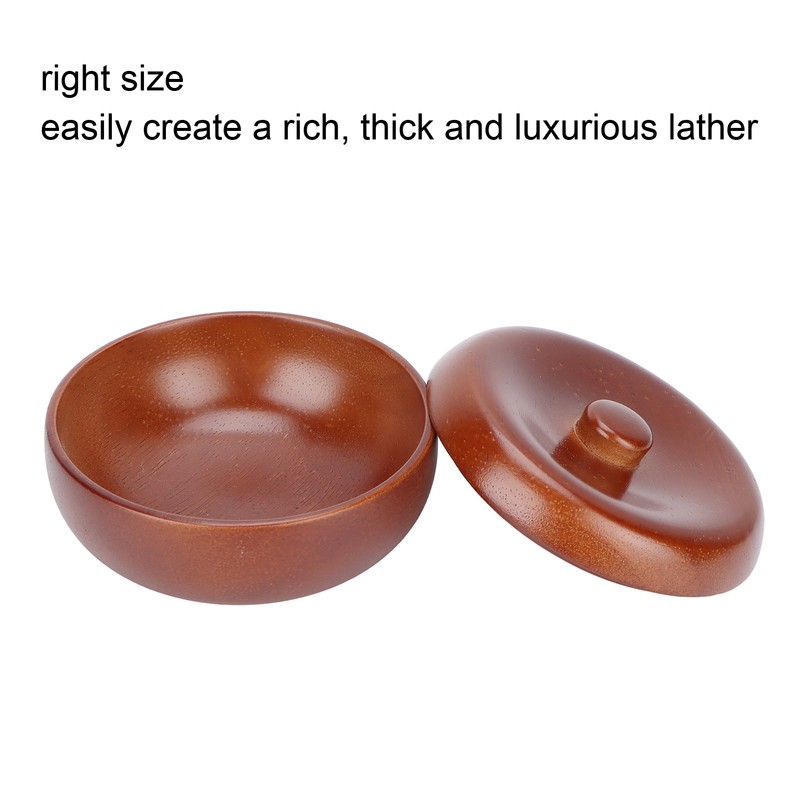 Wooden Shaving Bowl Men Shaving Cream Foam Bowl with Lid