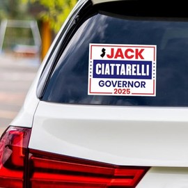 Jack Ciattarelli for New Jersey Governor 2025 Vinyl Sticker, Vote Jack Ciattarelli Decal, Governor Elections 2025 Bumper Sticker, 6" x 4.5"