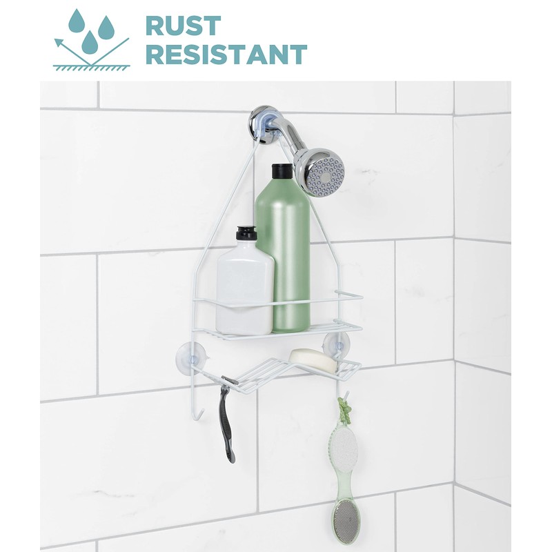 Zenna Home Rust Resistant Hanging Shower Caddy, Over the Shower